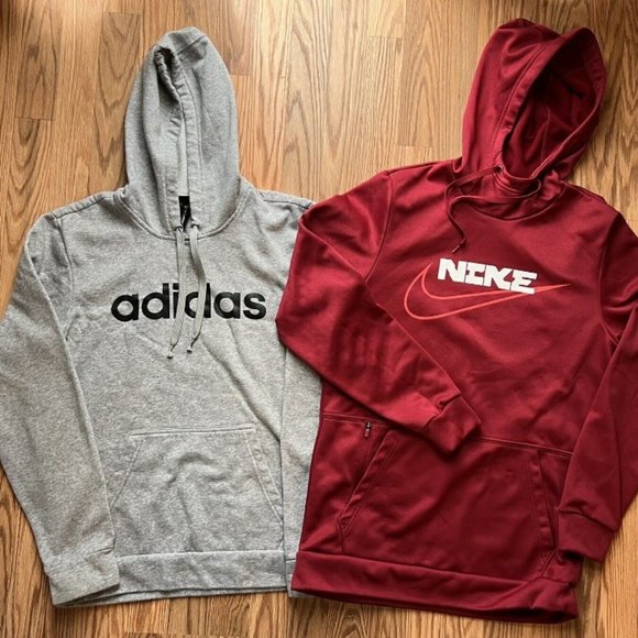 Nike Other - Lot 2 Nike Burgundy Hoodie Therma Fit & Adidas Hoodie Both Small 10-14 Teen